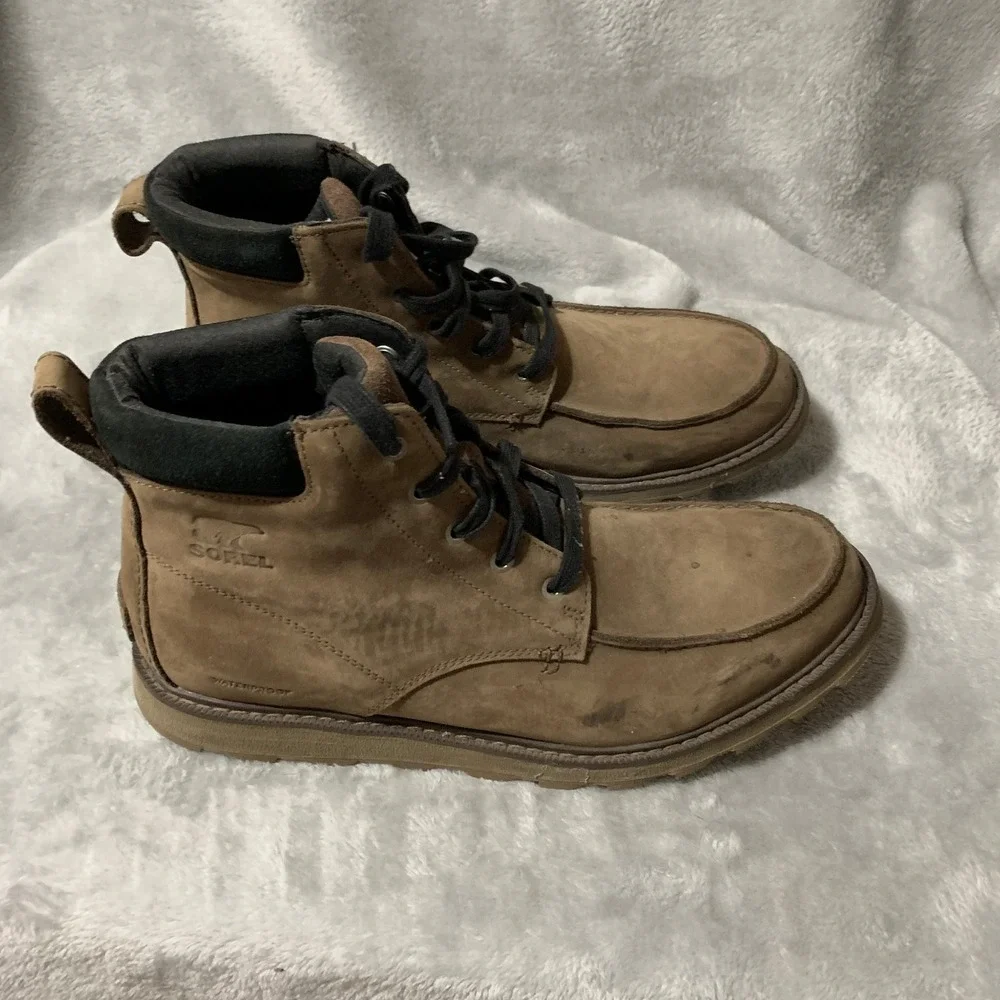 Sorel Madson ll Boots Men's Brown Waterproof Leather Moc‎ Toe Ankle Casual